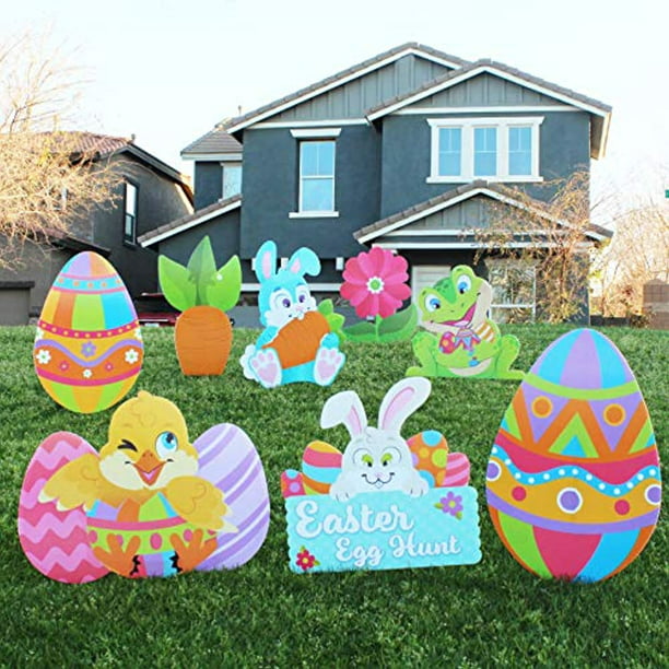 Personalised Easter Signs Egg Hunt Indoor Outdoor Garden Boys Girls Decoration